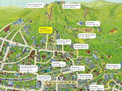Санаторий «им. С. М. Кирова» Кисловодск — карта расположения